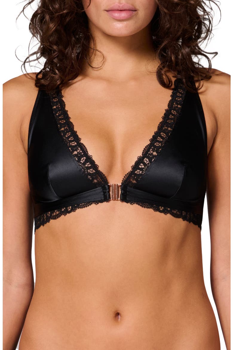 Symphonie Triangle Bralette, Main, color, BLACK