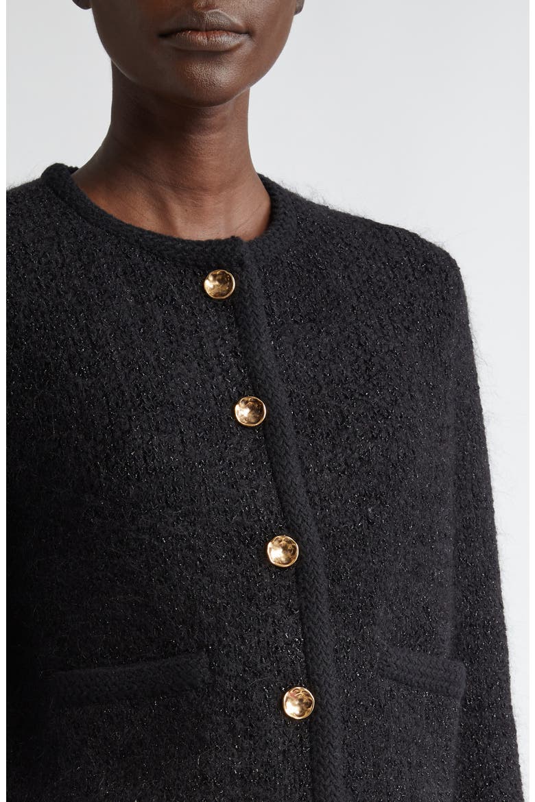 Napoline Tweed Crop Jacket, Alternate, color, BLACK