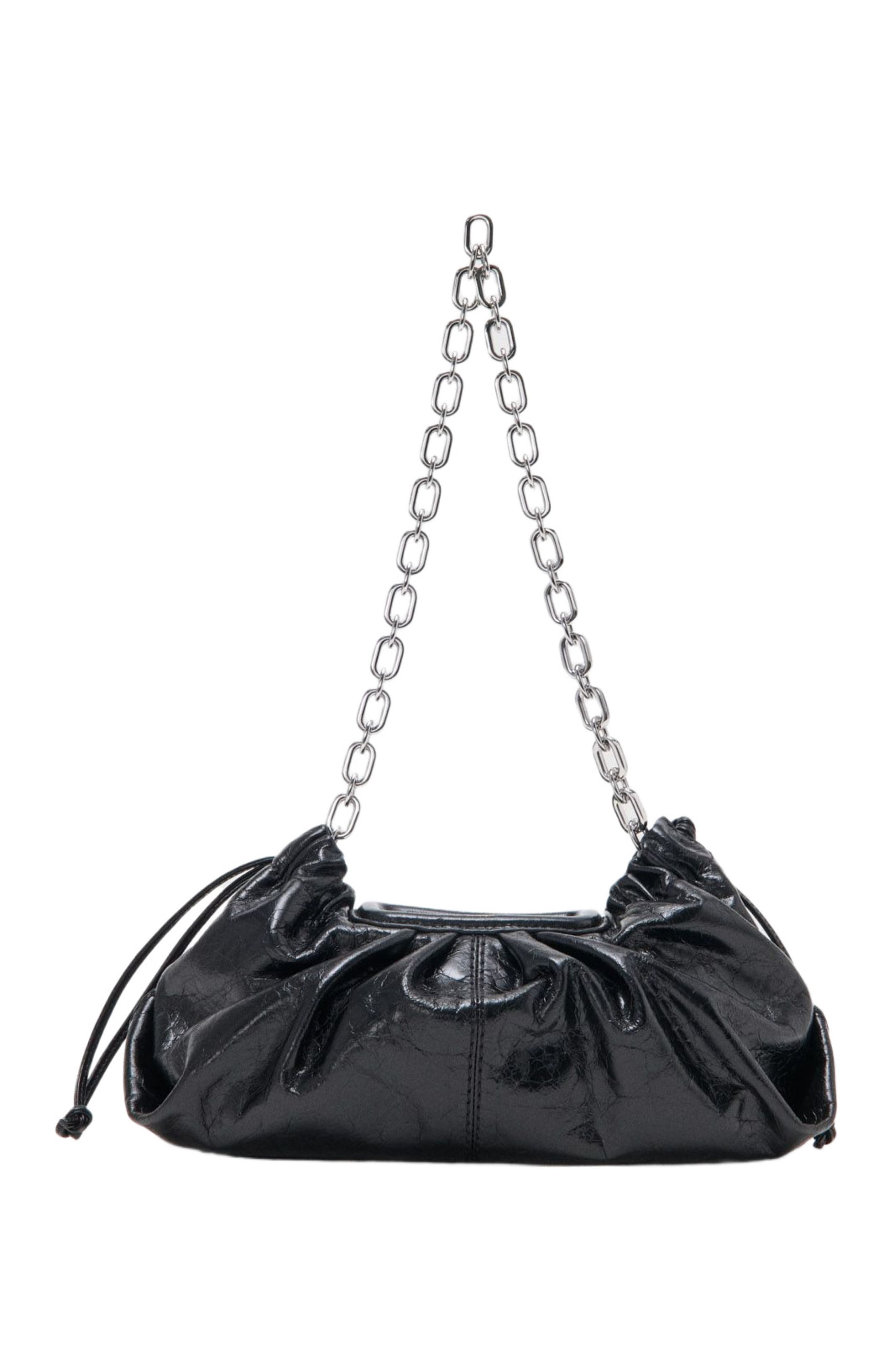 Crackled leather Milpli pouch, Alternate, color, Black