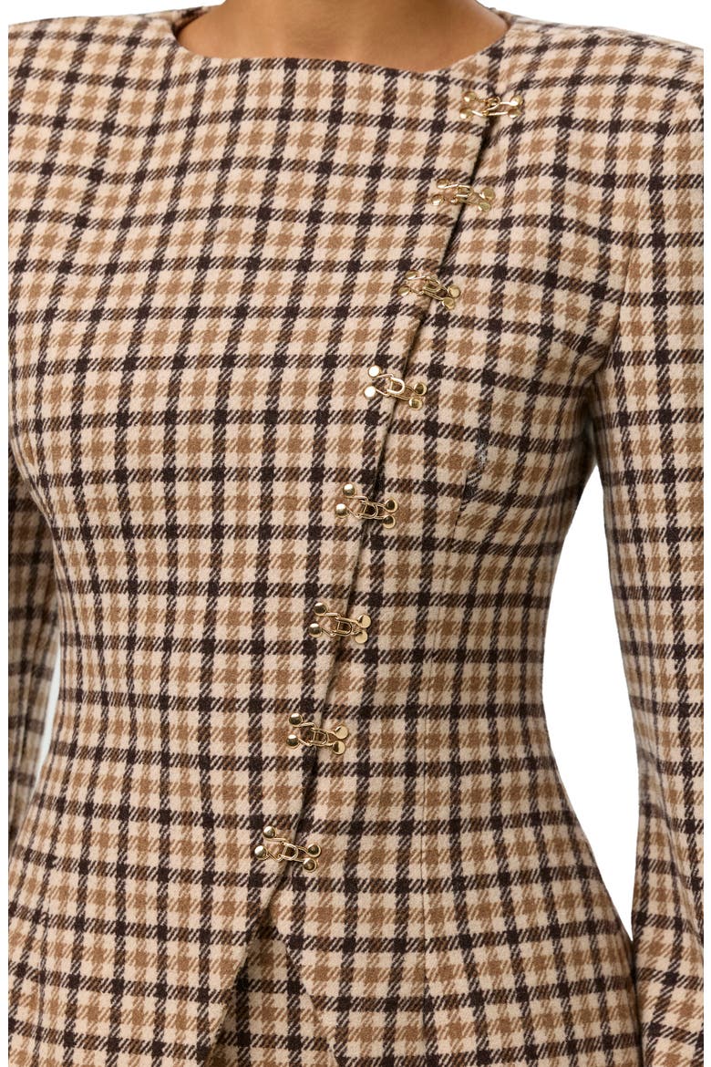 Micro Plaid Fitted Blazer, Alternate, color, SIENNA MICRO PLAID