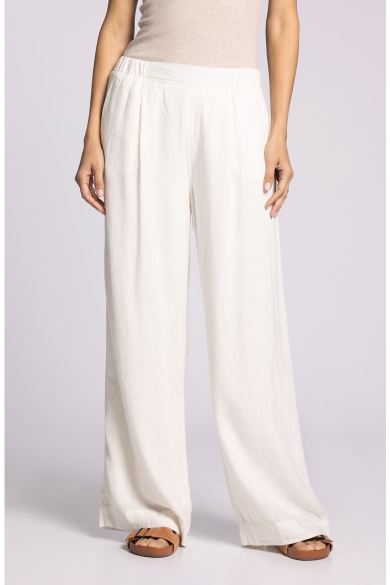Anastasia Linen Blend Wide Leg Pants, Main, color, WHITE
