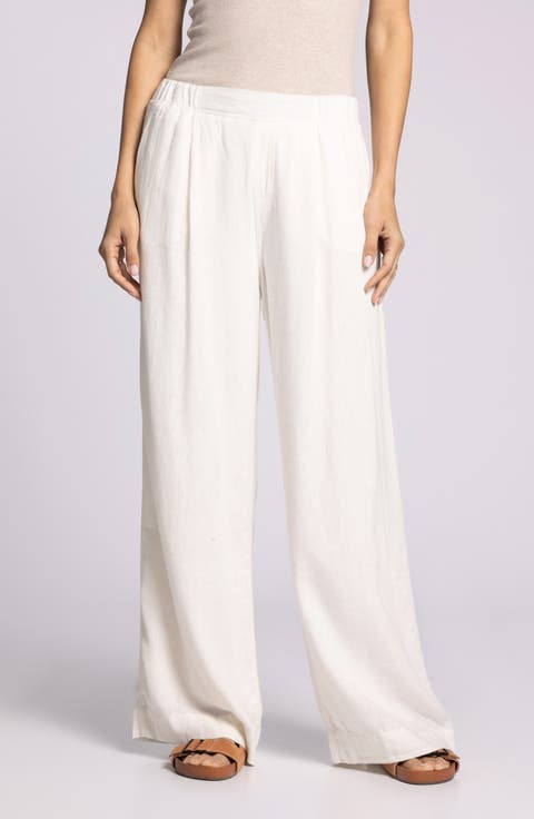 Anastasia Linen Blend Wide Leg Pants