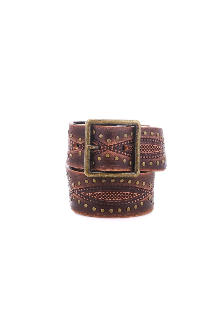 Flintrow Studded Belt, Main, color, Brown