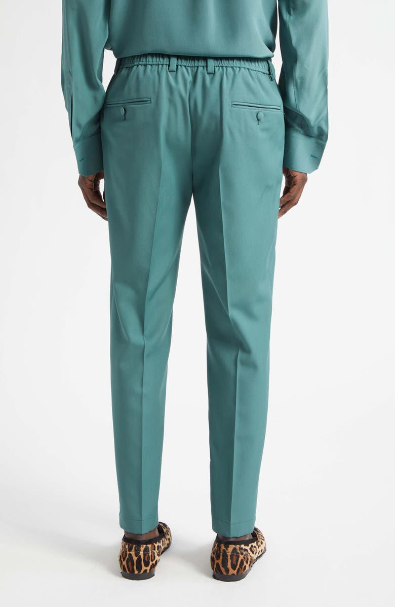 Dolce&Gabbana Cavallo Flat Front Wool Slim Pants, Alternate, color, Verde 3