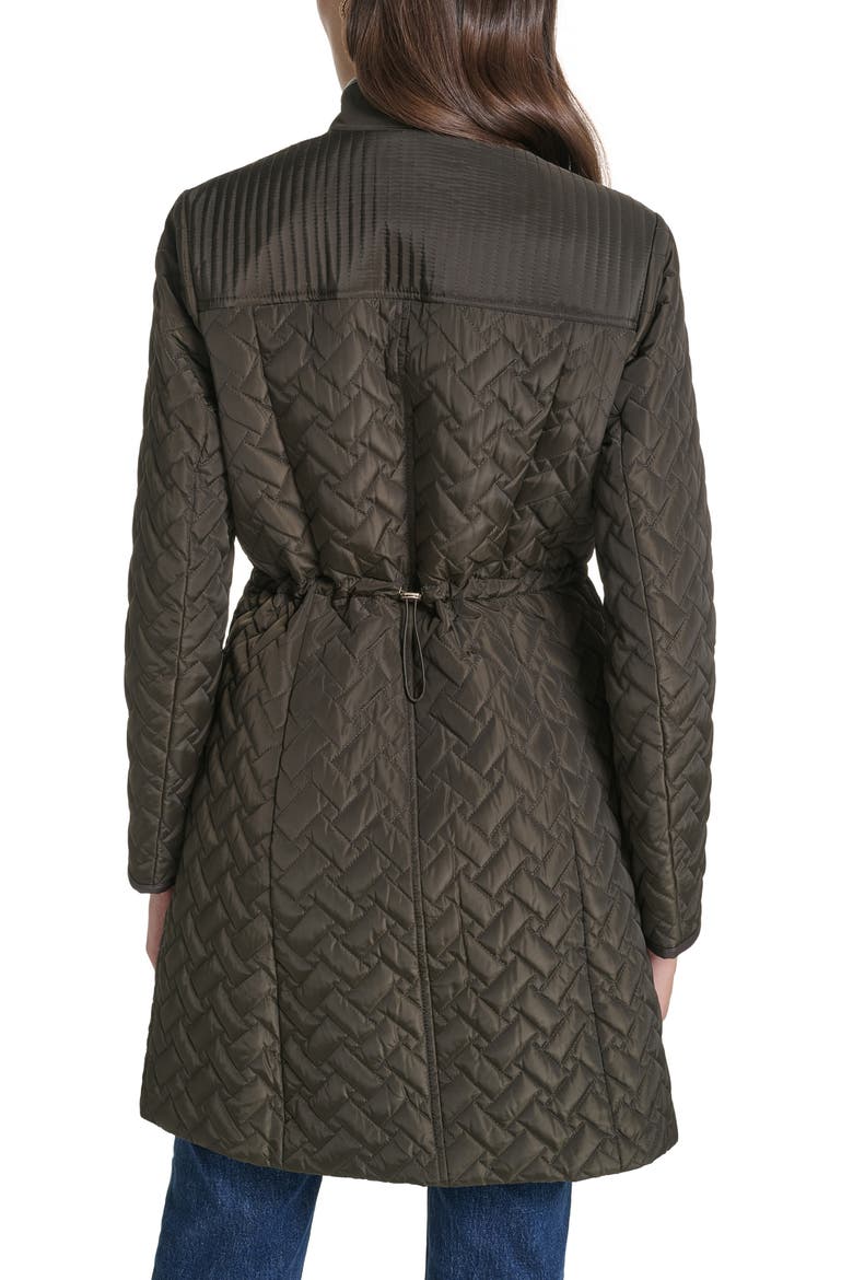Signature Quilted Stand Collar Jacket, Alternate, color, OLIVE