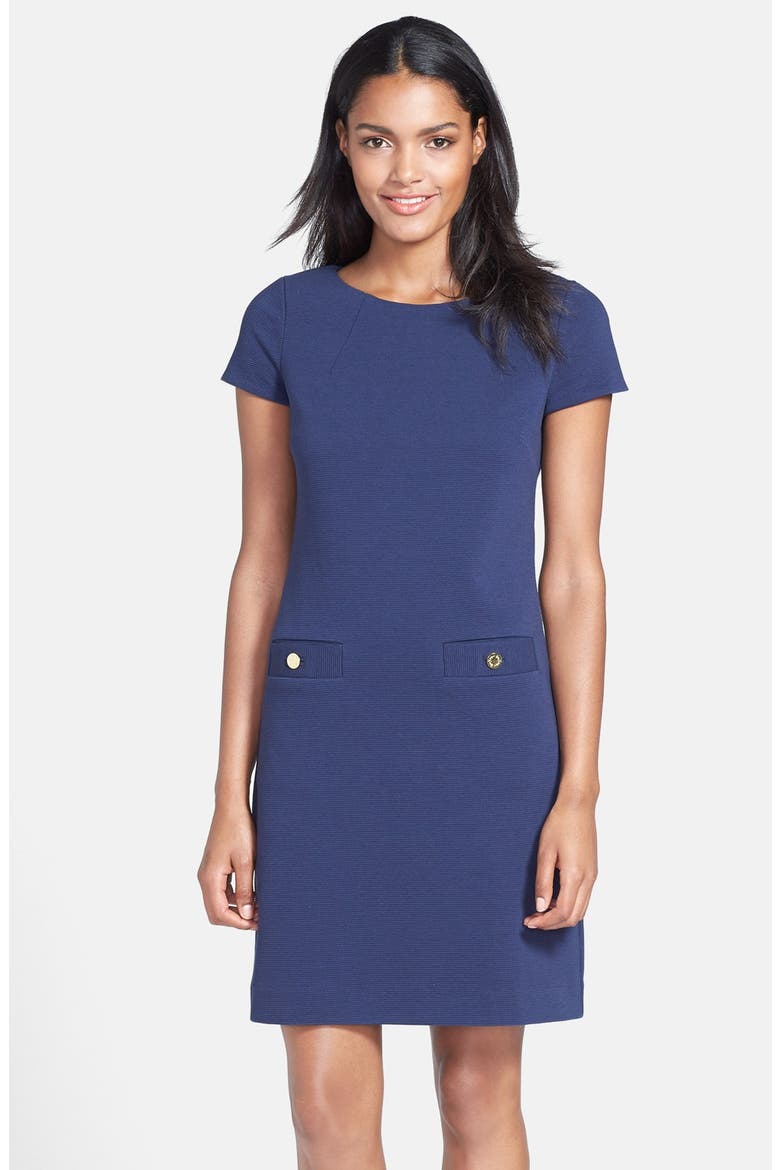 'Layton' Knit Shift Dress, Main, color, TRUE NAVY