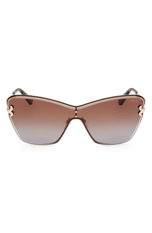 Emilio Pucci Butterfly Sunglasses in Gold /Gradient Brown 