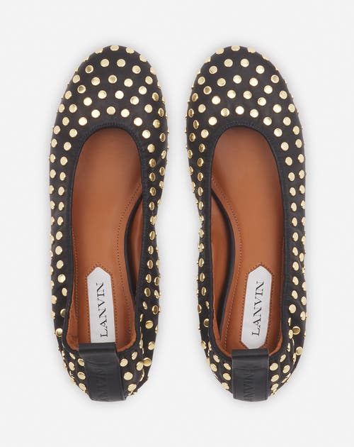 Lanvin La Ballerine En Cuir Avec Studs Pour Femme In Black