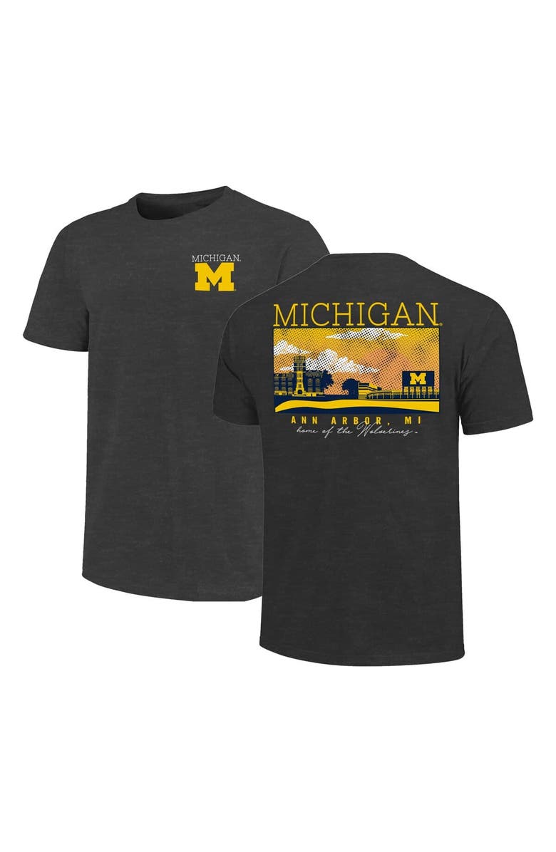 IMAGE ONE Men's Heather Charcoal Michigan Wolverines Big & Tall Campus Scene Core T-Shirt, Main, color, Heather Charcoal