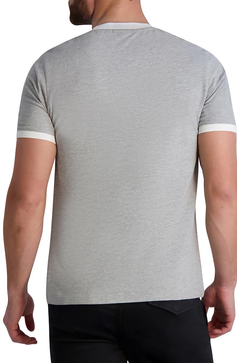 KARL LAGERFELD PARIS Piqué Logo Henley, Alternate, color,