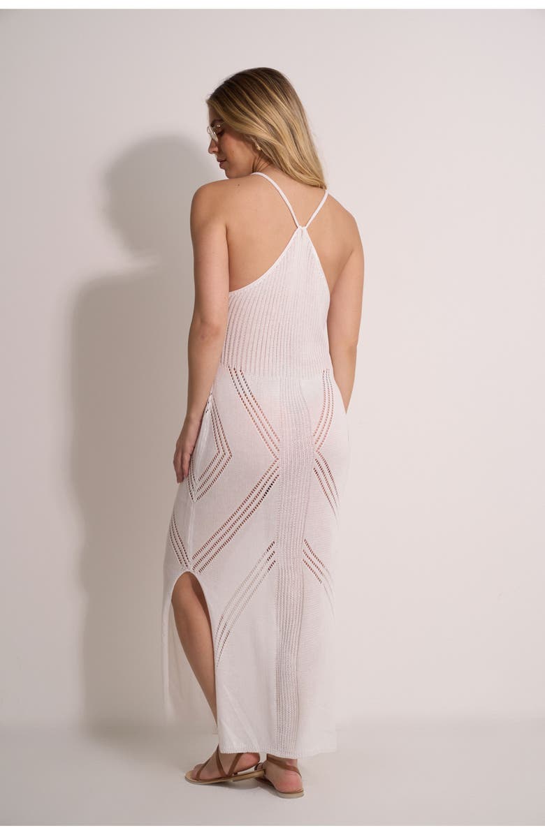 Gottex Beach Life Geometric Crochet Maxi Dress Cover-Up, Alternate, color, Off-White