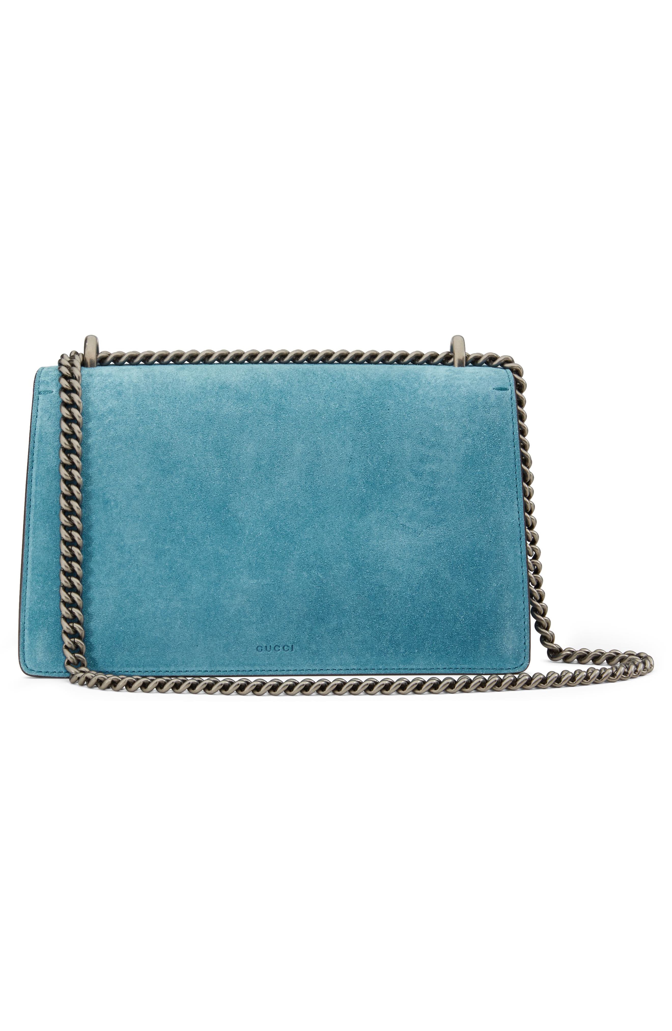 Gucci Small Dionysus Embroidered Suede Shoulder Bag, Alternate, color, 