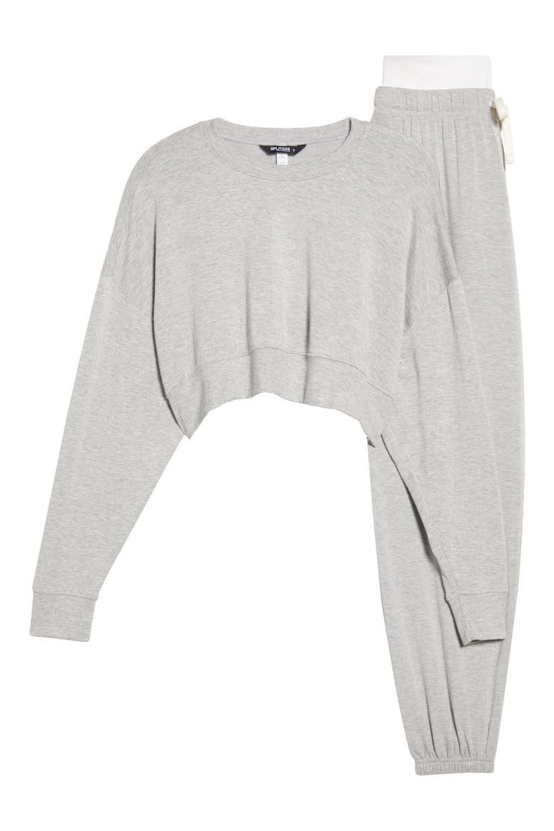 Noah Crop Fleece Sweatshirt, Alternate, color, HEATHER GREY