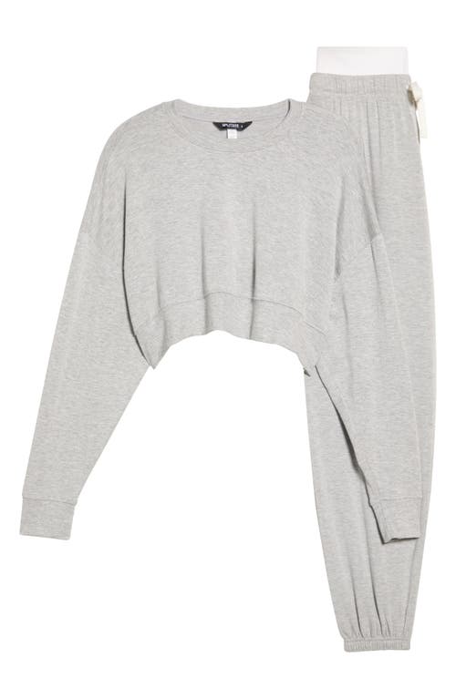 Splits59 Noah Crop Fleece Sweatshirt In Gray