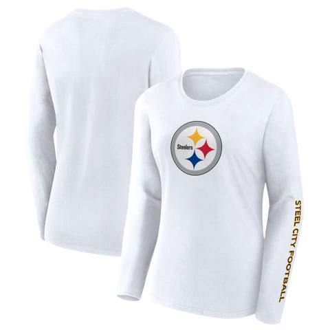 Women's Fanatics White Pittsburgh Steelers  Long Sleeve T-Shirt