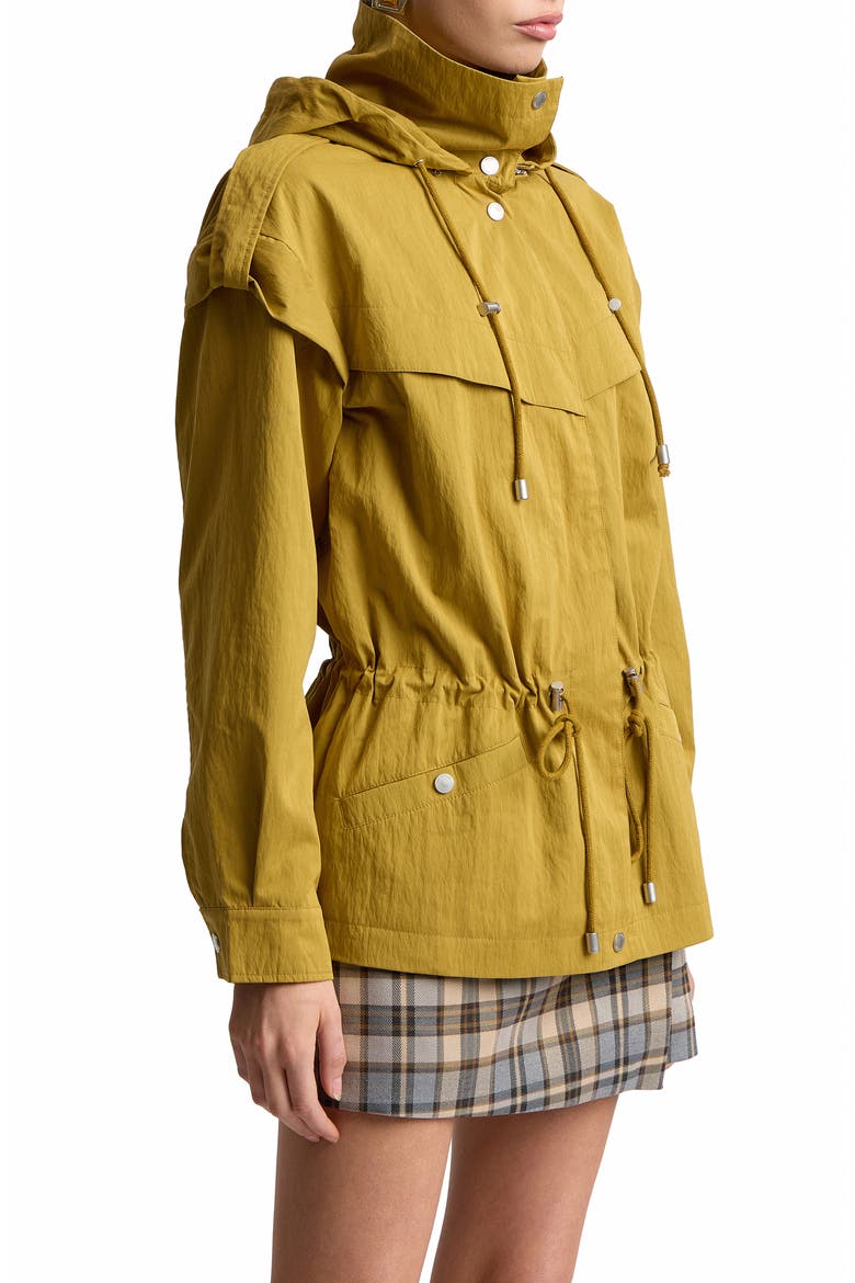 Hooded Drawstring Waist Jacket, Alternate, color, KIWI