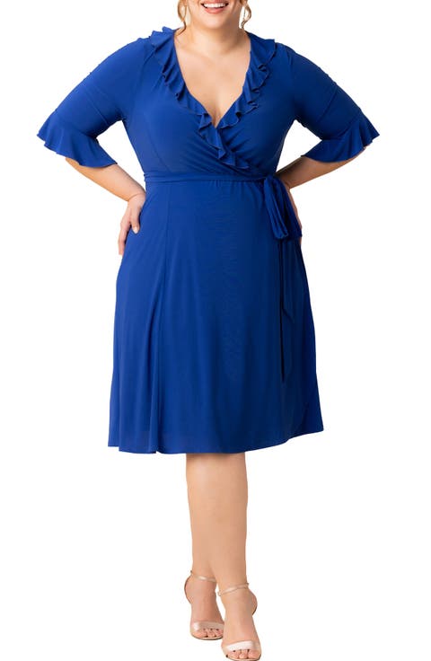 Barcelona Ruffle Detail Wrap Dress (Plus)