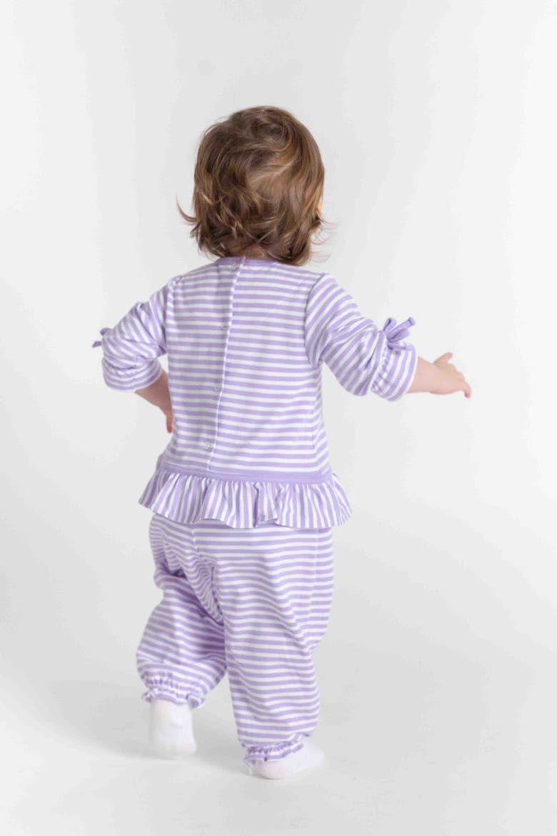 Stripe Knit Longall With Heart Flowers, Alternate, color, Light Purple, White