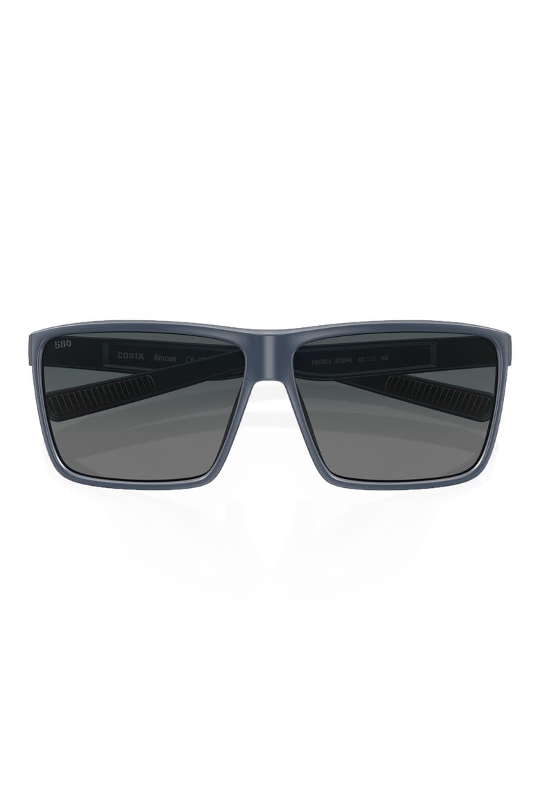 Rincon 63mm Gradient Polarized Oversize Rectangular Sunglasses, Alternate, color, GREY GRADIENT