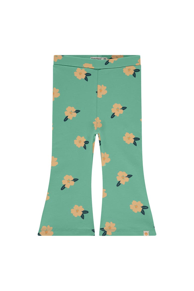 Floral Print Flared Leggings, Main, color, Seafoam