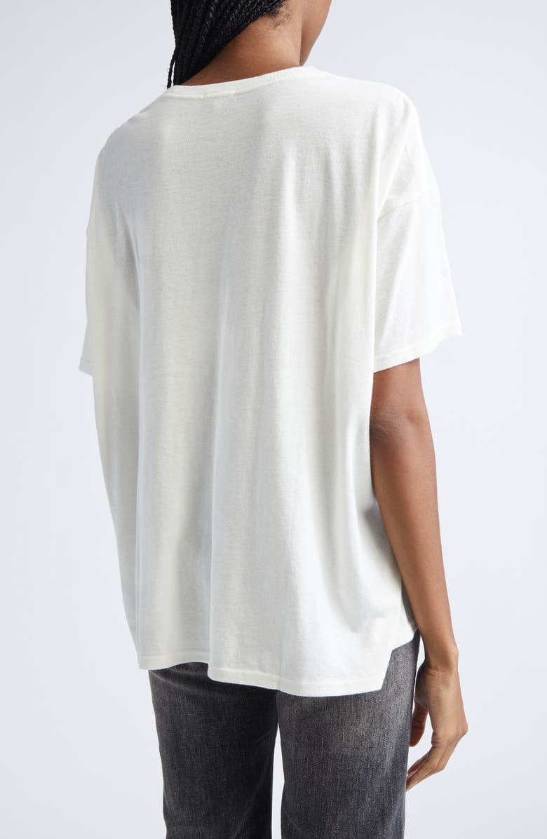 R13 Leave Me Alone Cotton & Cashmere Graphic T-Shirt, Alternate, color, Ecru White