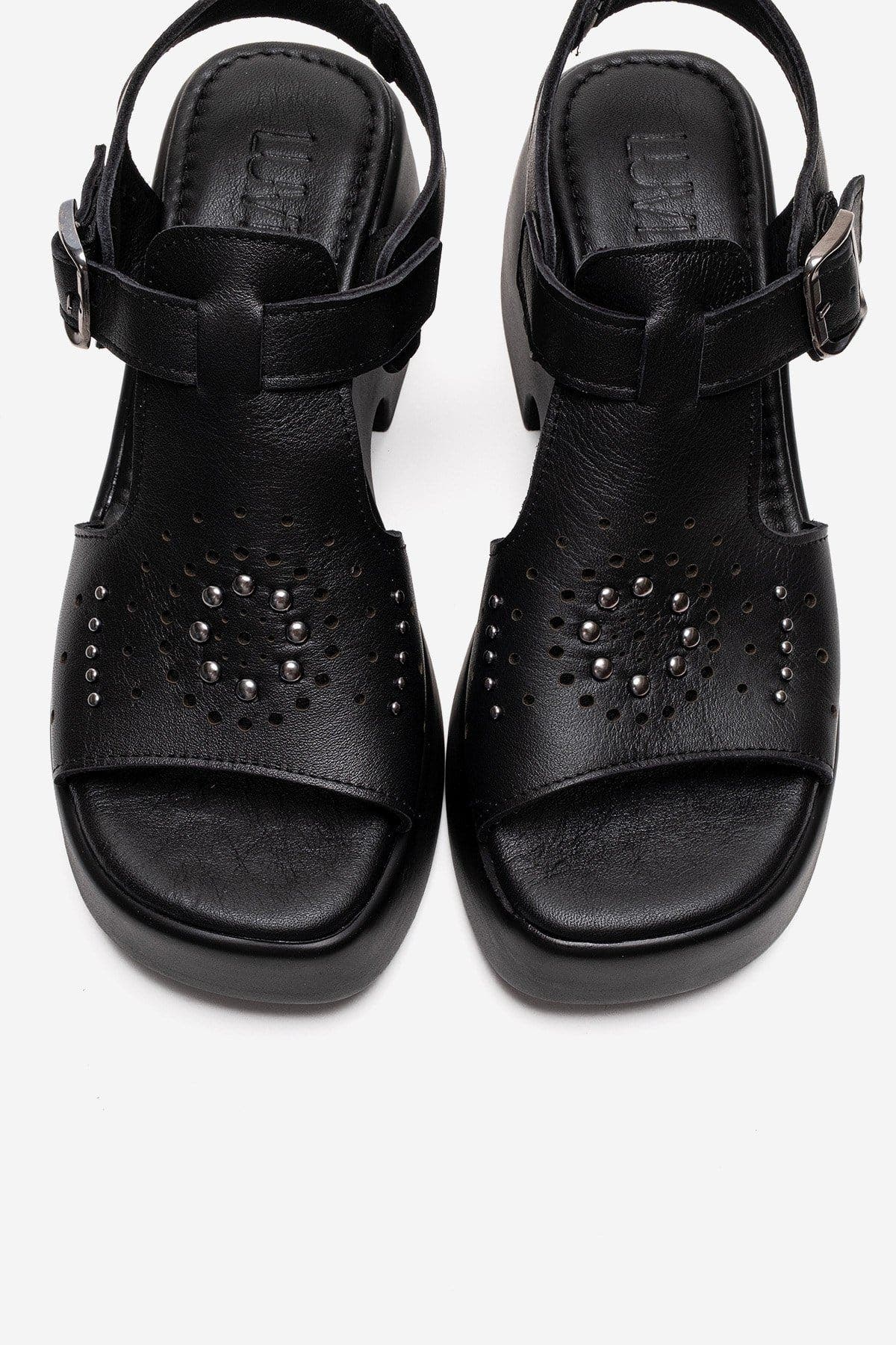 Forever & Always Shoes Romina Leather Platform Sandal, Alternate, color, Black