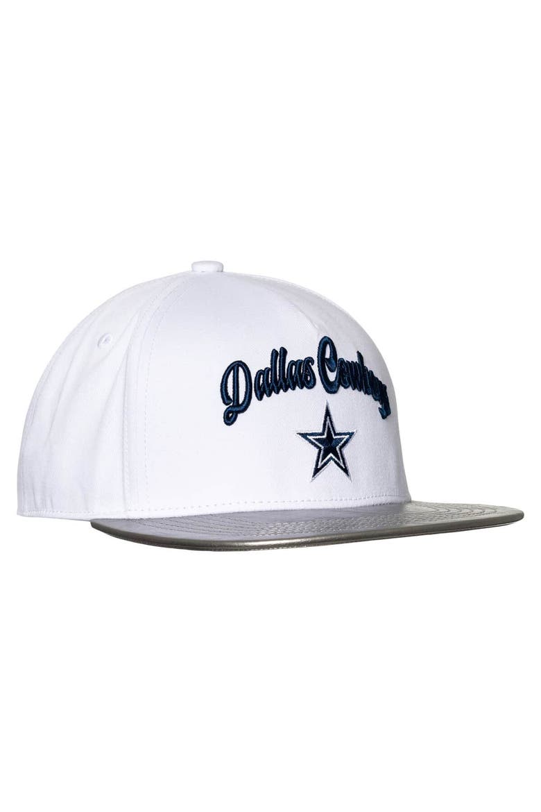 Women's The Wild Collective White/Silver Dallas Cowboys Two-Tone Snapback Hat, Alternate, color, White