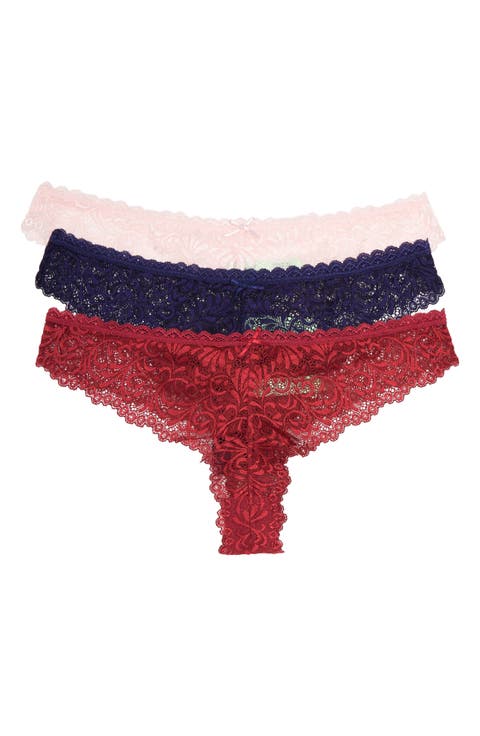 3-Pack Lace Thong