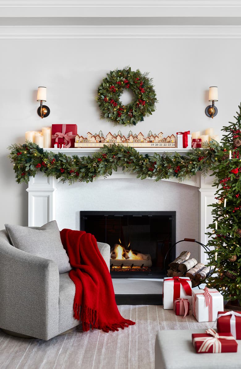 Balsam Hill Winter Meadow 10-Foot LED Light Garland, Alternate, color,