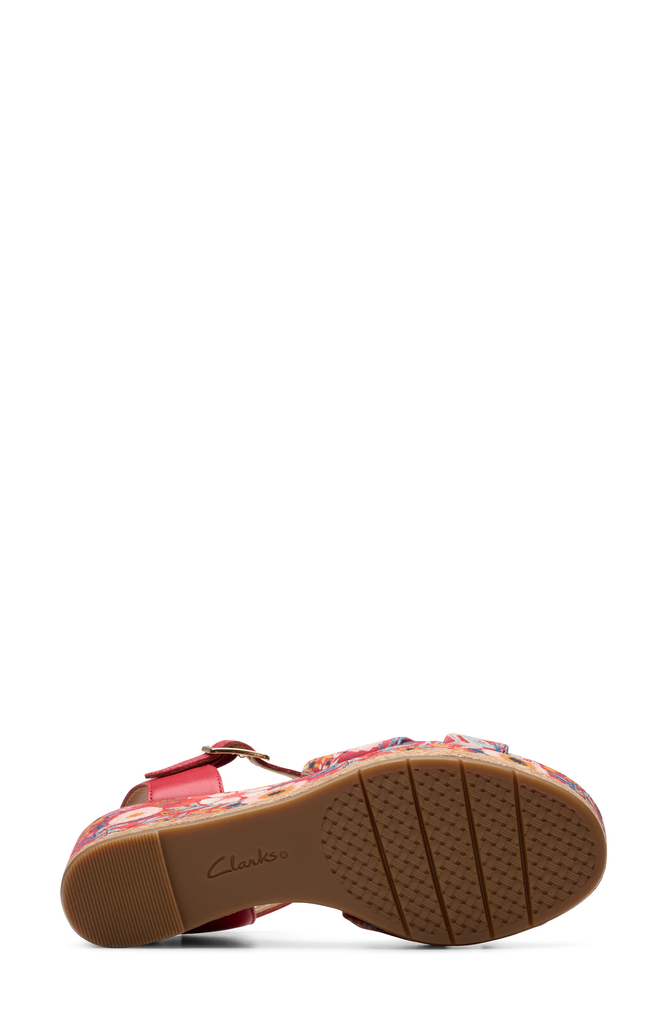 Chicly Floral Wedge Sandal, Alternate, color, RED PRINT
