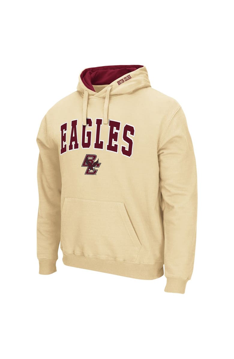 COLOSSEUM Men's Colosseum Gold Boston College Eagles Arch and Logo Pullover Hoodie, Alternate, color, Gold
