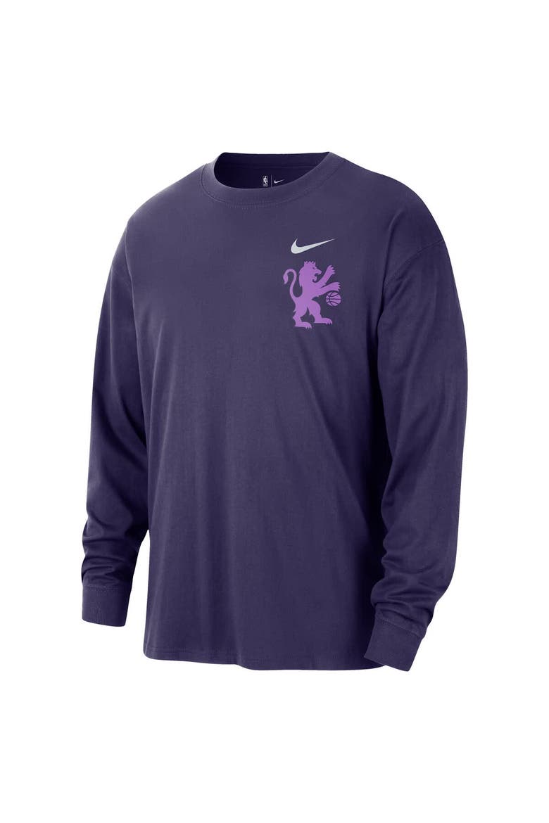 Men's Nike  Purple Sacramento Kings 2025/26 City Edition Remix Essential Logo Long Sleeve T-Shirt, Alternate, color, Purple