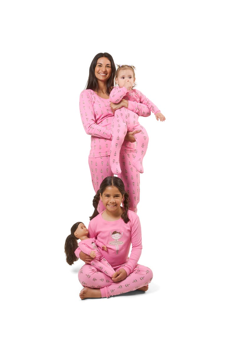 Leveret Footed Cotton Matching Family Pajamas, Whimsy & Fantasy Prints, Alternate, color, Ballerina