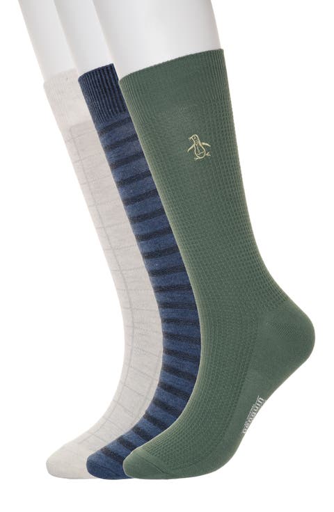 Waffle Knit 3-Pack Crew Socks