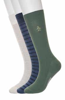 Original Penguin Waffle Knit 3-Pack Crew Socks