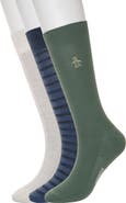 Original Penguin Waffle Knit 3-Pack Crew Socks