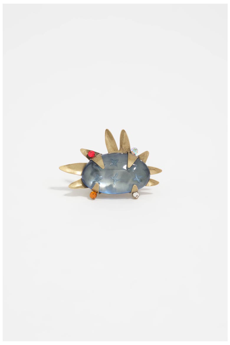 Metal Ring With Crystals, Alternate, color, BLUE