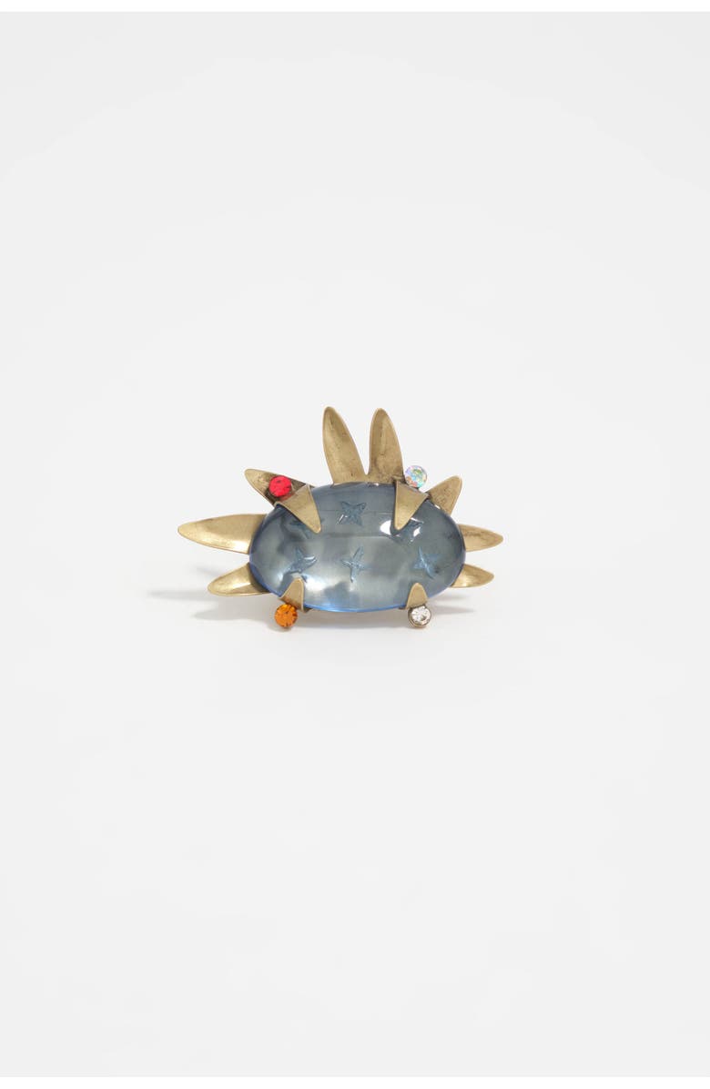 Bimba y Lola Metal Ring With Crystals, Alternate, color, Blue