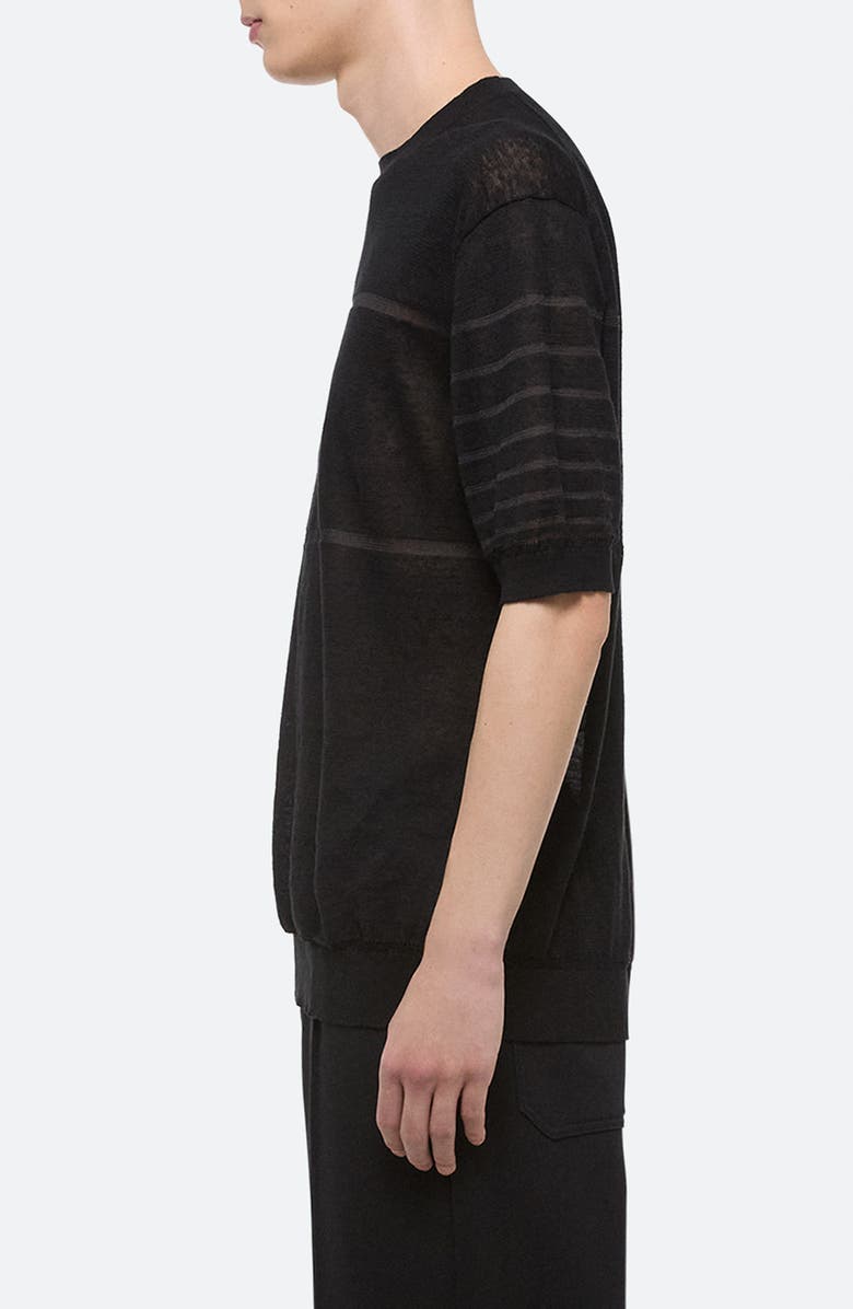 Helmut Lang Sheer Stripe Linen T-Shirt, Alternate, color, 