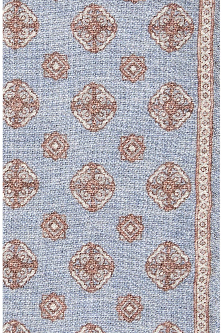 Medallion Wool & Cotton Muslin Pocket Square, Alternate, color, 08-99 BLUE/ CRIMSON