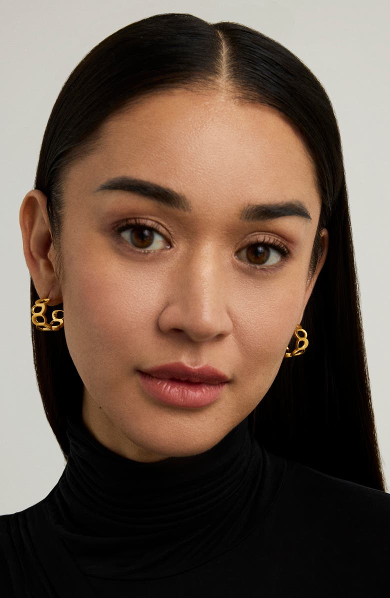 Dean Davidson Crosby Link Huggie Hoop Earrings, Alternate, color, Yellow Gold