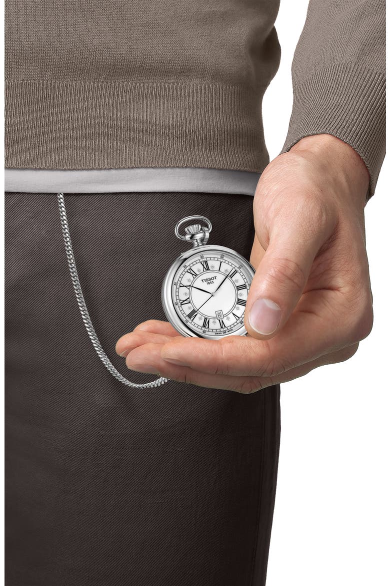 Stand Alone Pocket Watch, 49.6mm, Alternate, color, WHITE