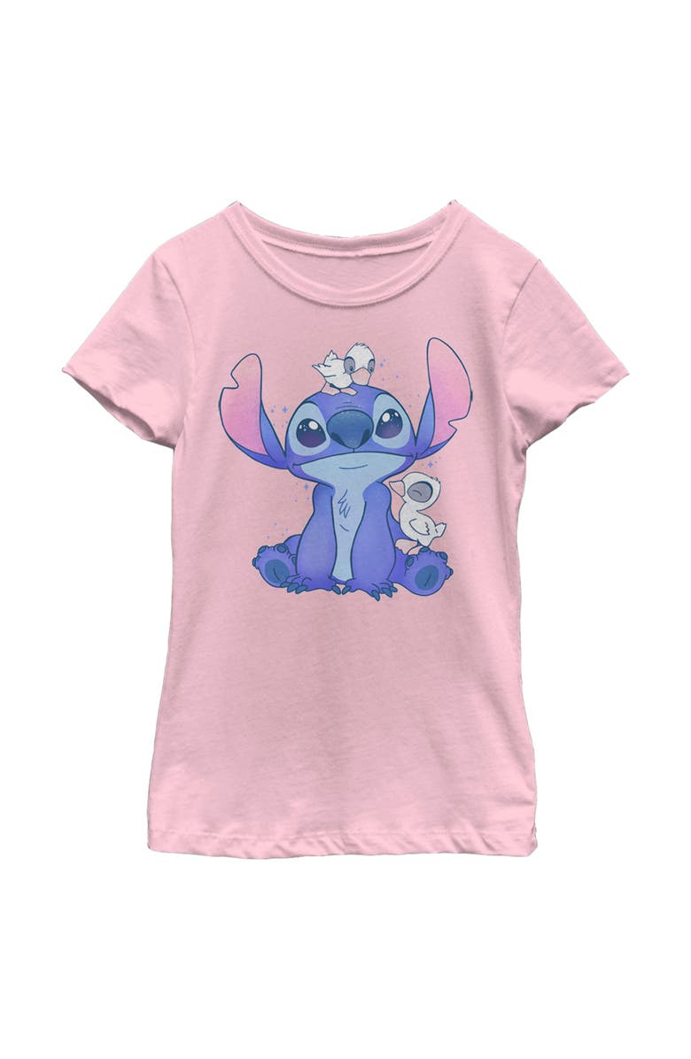 Lilo & Stitch Girl's Lilo & Stitch Hanging with Ducks  Graphic T-Shirt, Main, color, Light Pink