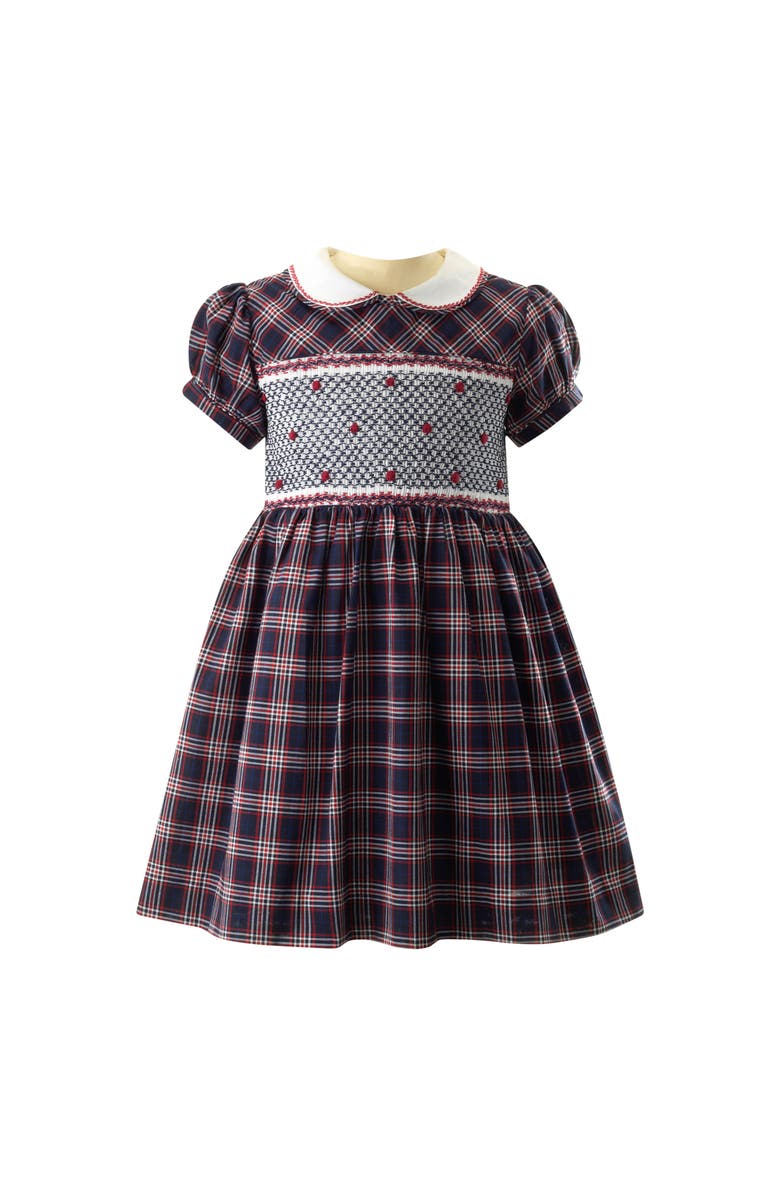 Rachel Riley Check Smocked Dress, Main, color, 