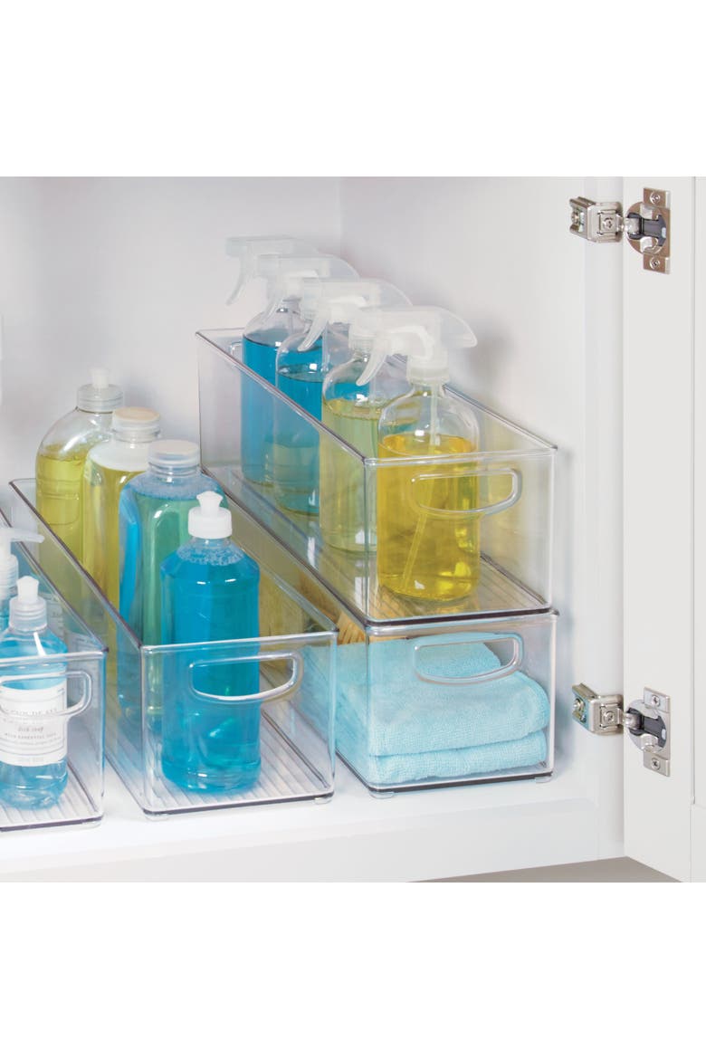 Plastic Stackable Pantry Bin with Handles, Set of 4, Clear, Made in USA, Alternate, color, Clear
