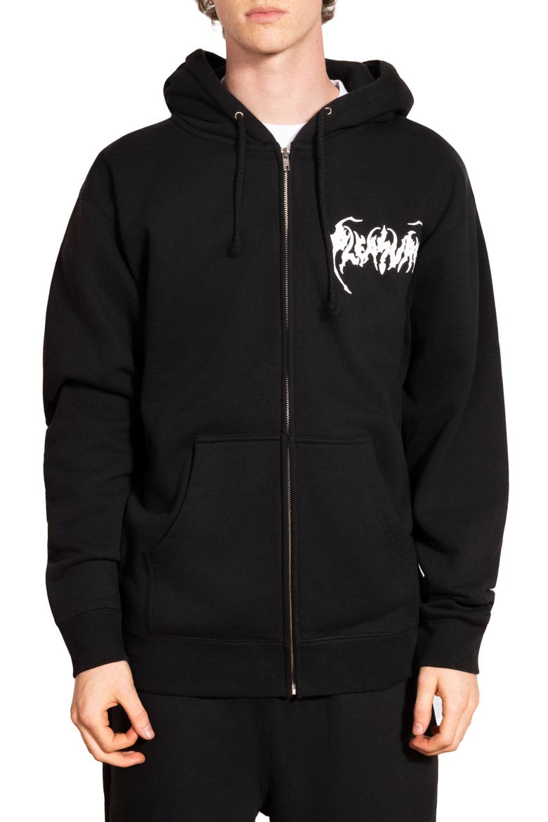 Pond Graphic Zip Hoodie, Main, color, BLACK
