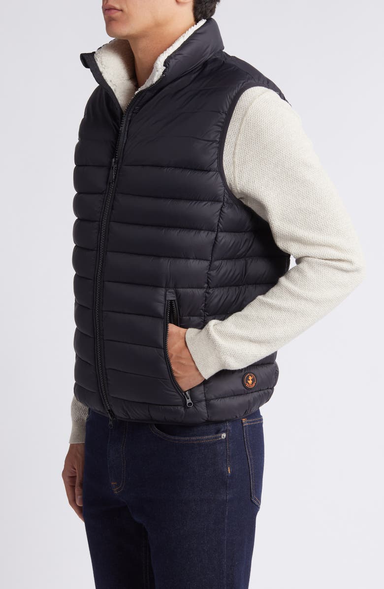 Save The Duck Majus Quilted Water Resistant Recycled Nylon Puffer Vest, Alternate, color, Black