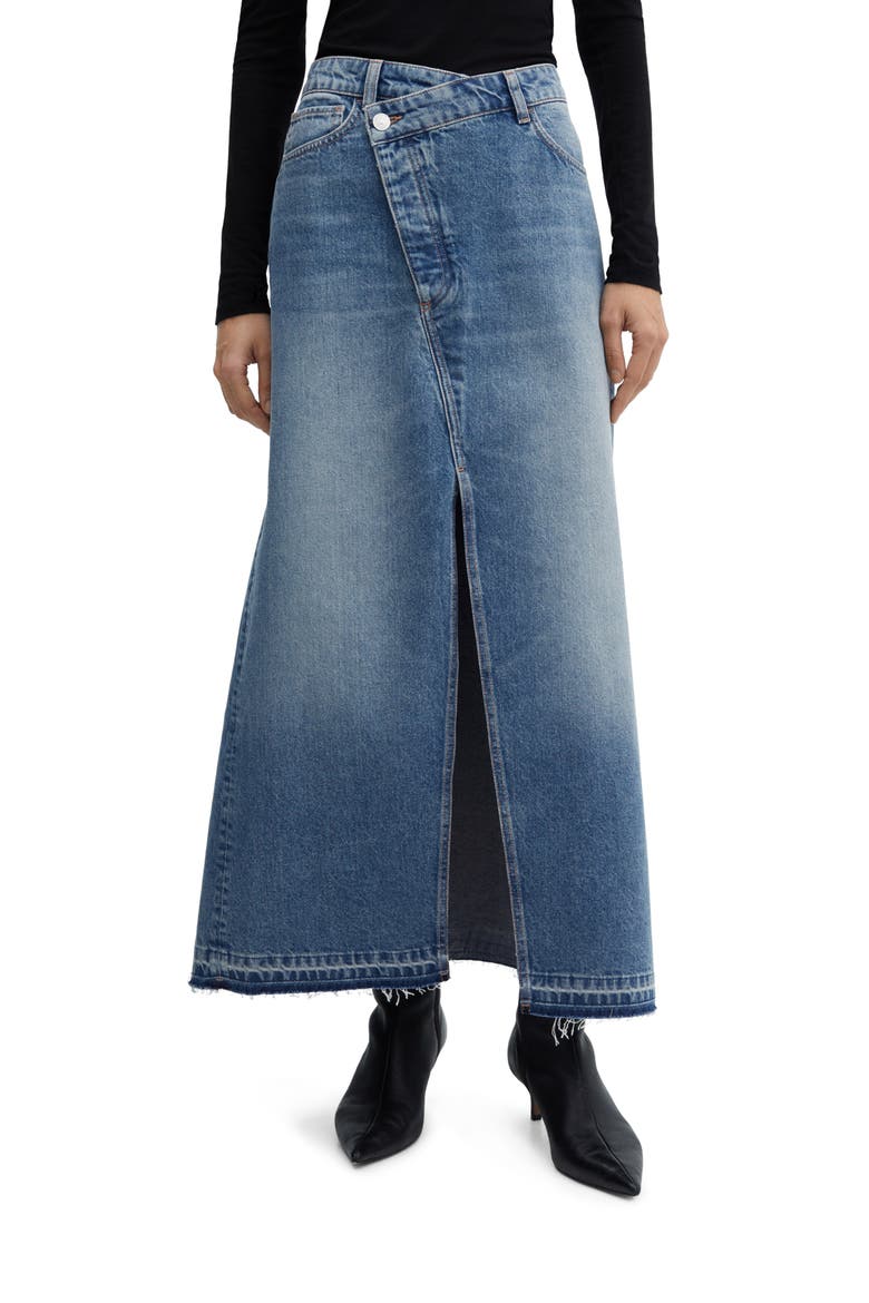 Falda Mermaid Denim Maxi Skirt, Main, color, MEDIUM BLUE