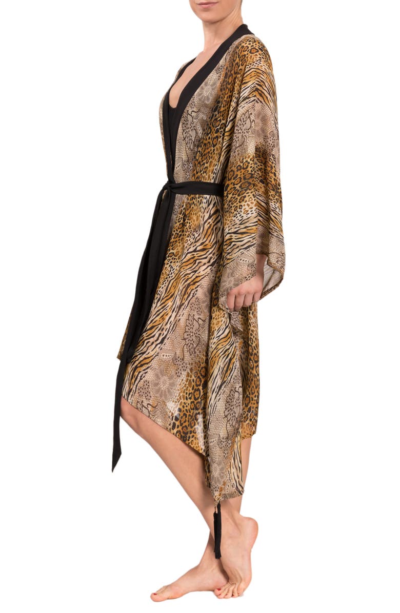 Everyday Ritual Tassel Tie Robe, Alternate, color, Singita Animal Print
