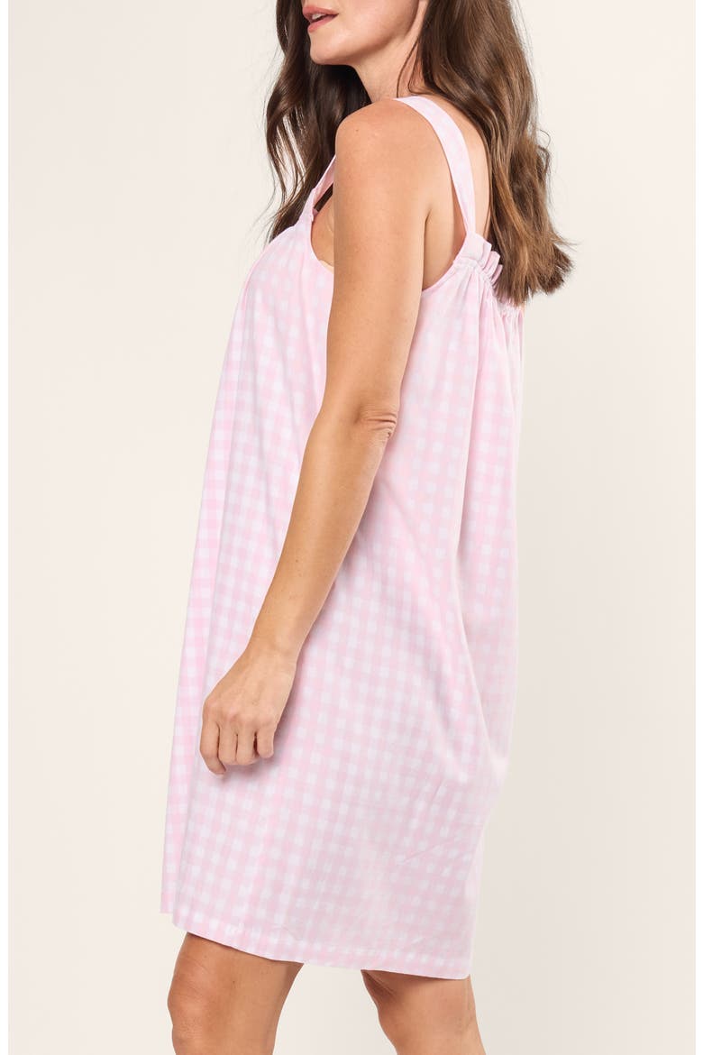 Annabelle Gingham Brushed Cotton Twill Nightgown, Alternate, color, PINK